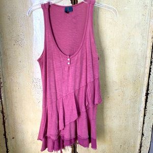 Pink Ruffled Anthropologie Tank